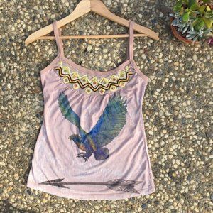 Butterfly Dropout beaded tank top XS